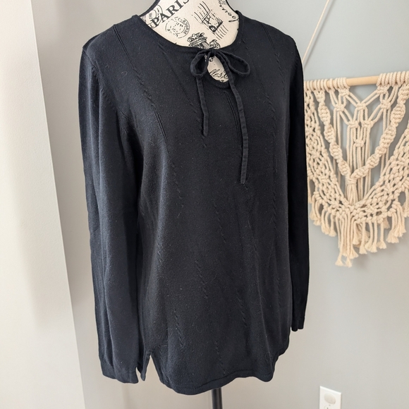 Natural Reflections Elegant Black Sweater Blouse - Picture 1 of 5